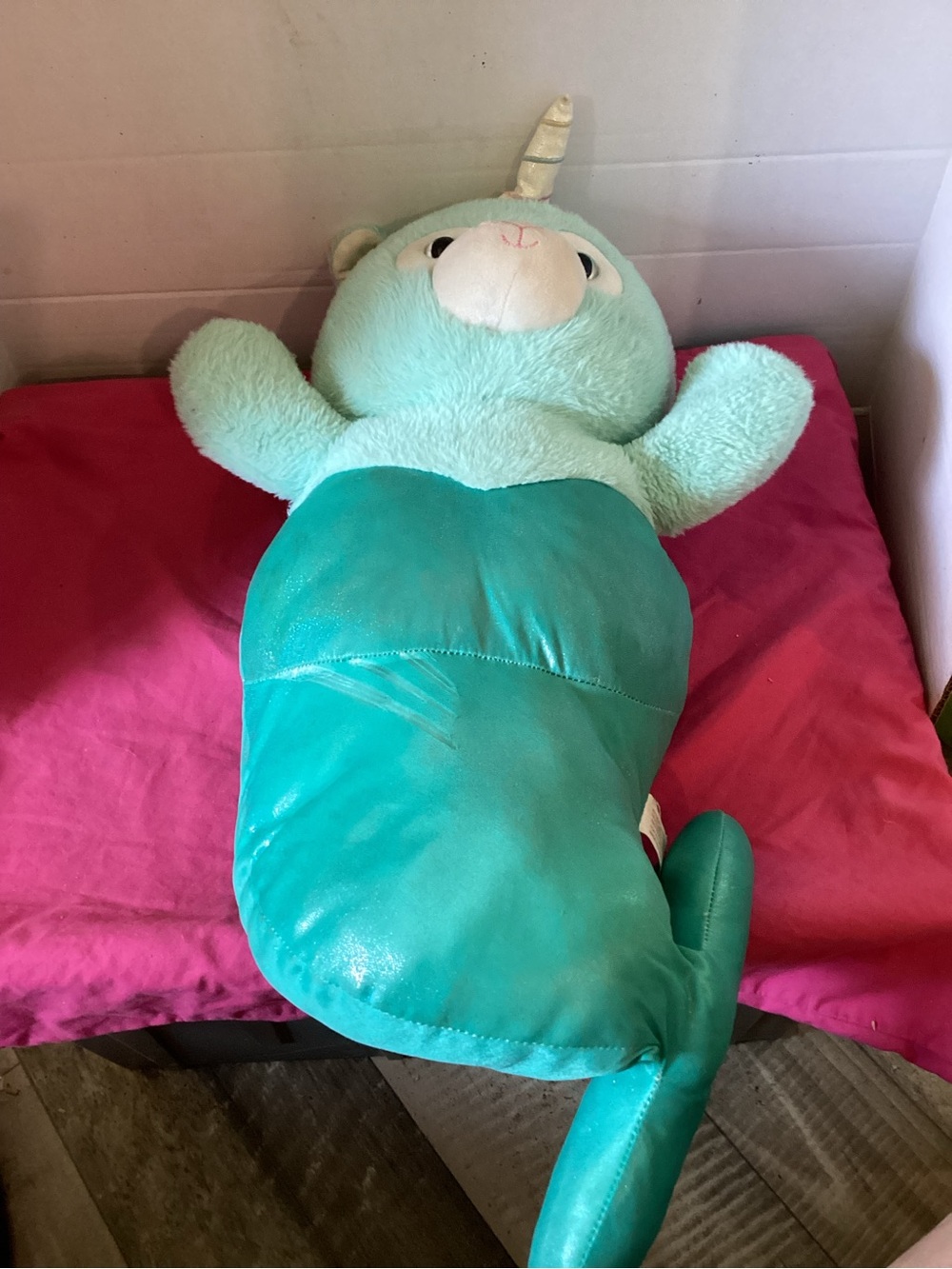 758-Teal Green shimmery 21 Inch Teddy Bear Mermaid Plush Toy